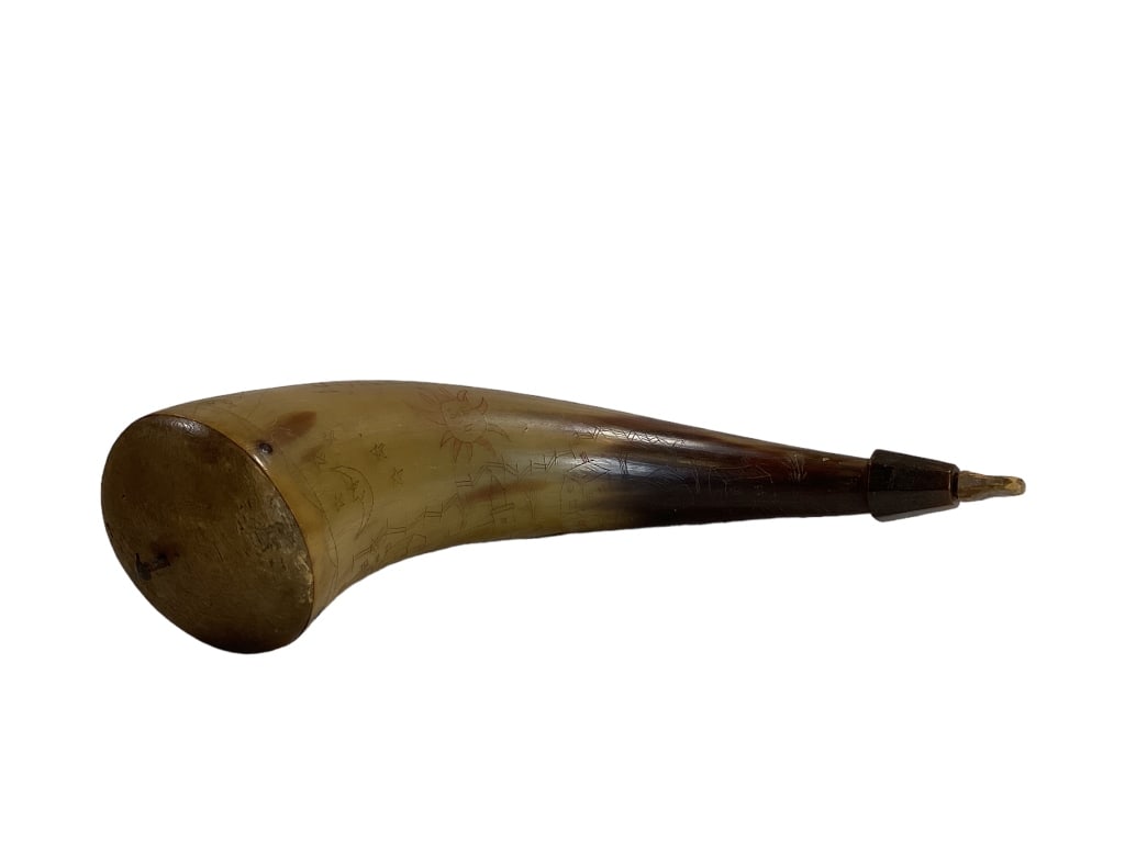 Engraved American  Powder Horn (1 of 6)
