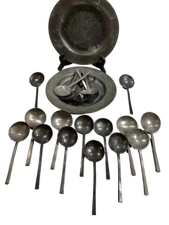Pewter Plates, Spoons (1 of 6)