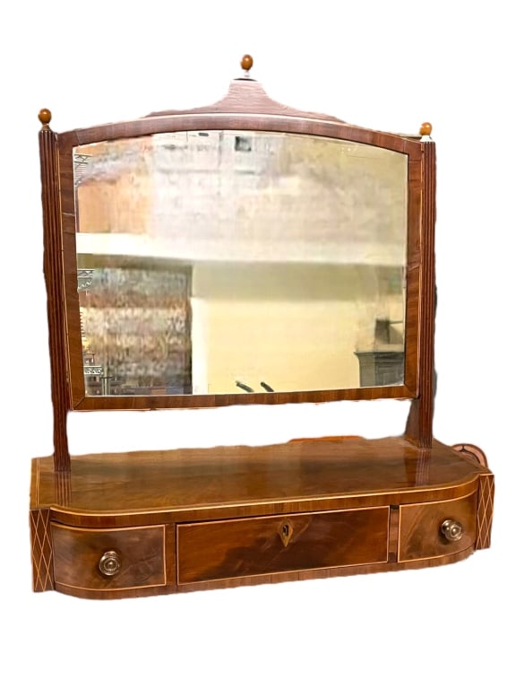Inlaid Gentlemans Shaving Dressing Mirror (1 of 8)