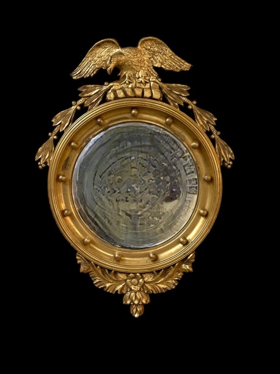 American Federal Style Giltwood Bullseye Mirror (1 of 7)