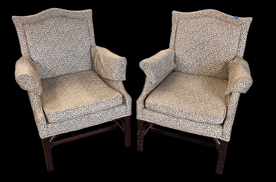 Pair Chinese Chippendale Style Armchairs (1 of 4)