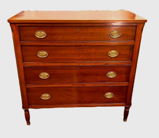 Inlaid Cherry Sheraton Chest. (1 of 5)