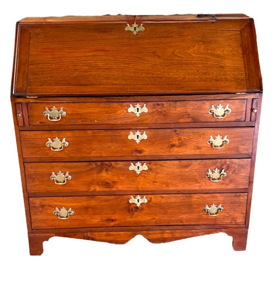 Figured Walnut Chippendale Drop Front Desk (1 of 6)