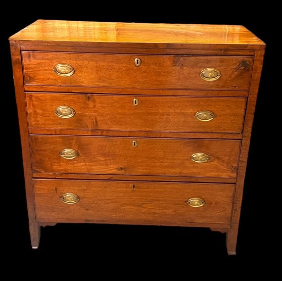 Walnut 4 Drawer Chest (1 of 6)