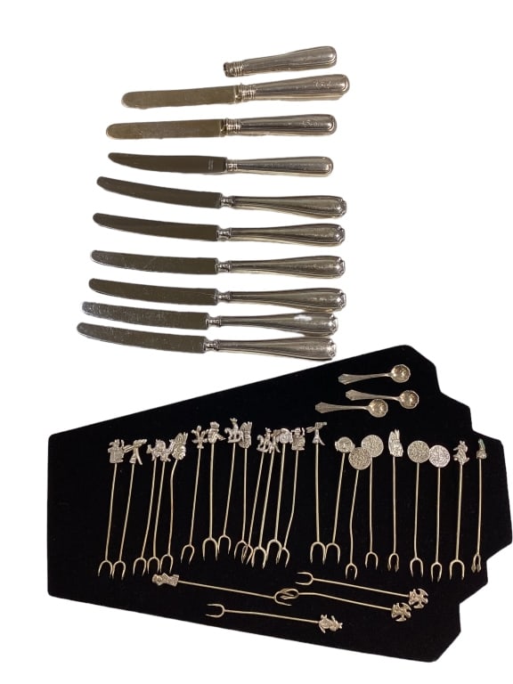 Sterling Handle Knives, SA Silver Cocktail Piks (1 of 4)