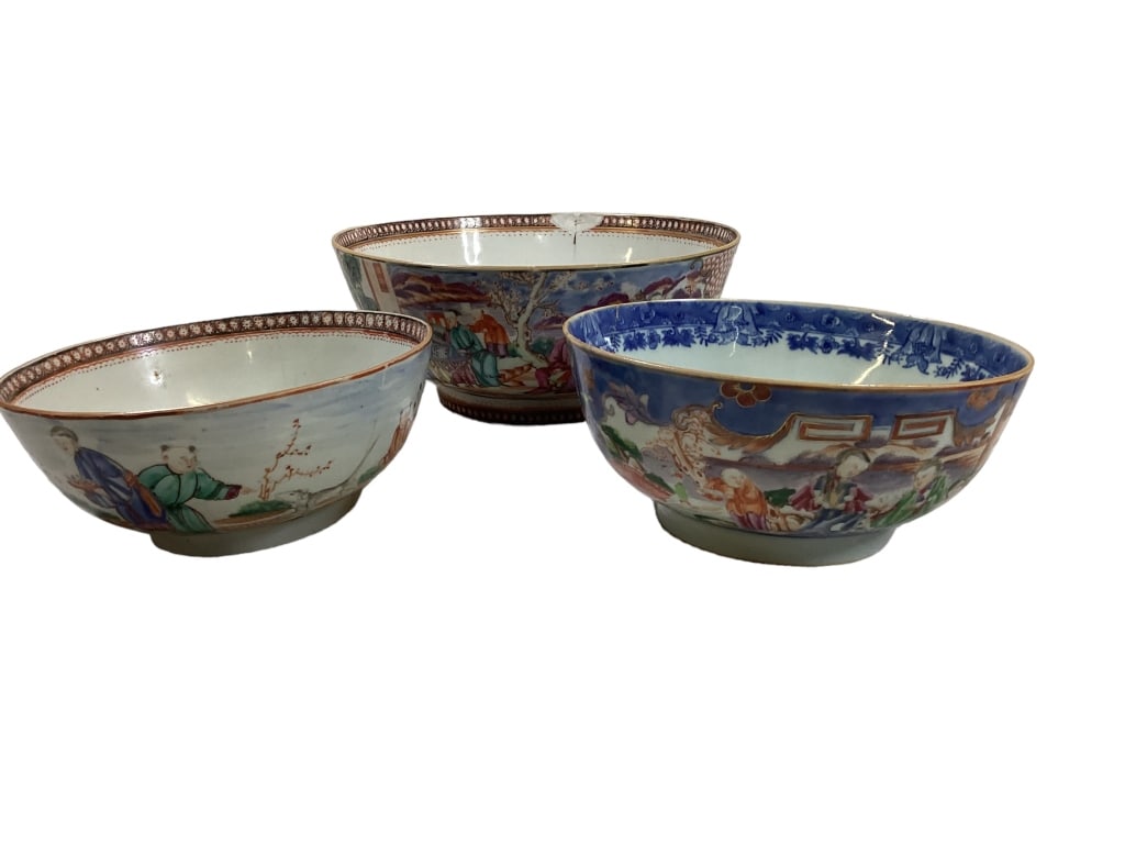 Three Asian Famille Porcelain Bowls (1 of 6)