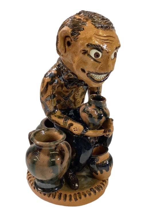 Billy Ray Hussey Figural Man Turning Pot (1 of 4)