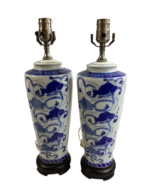 Pair Asian Export Table Lamps (1 of 4)