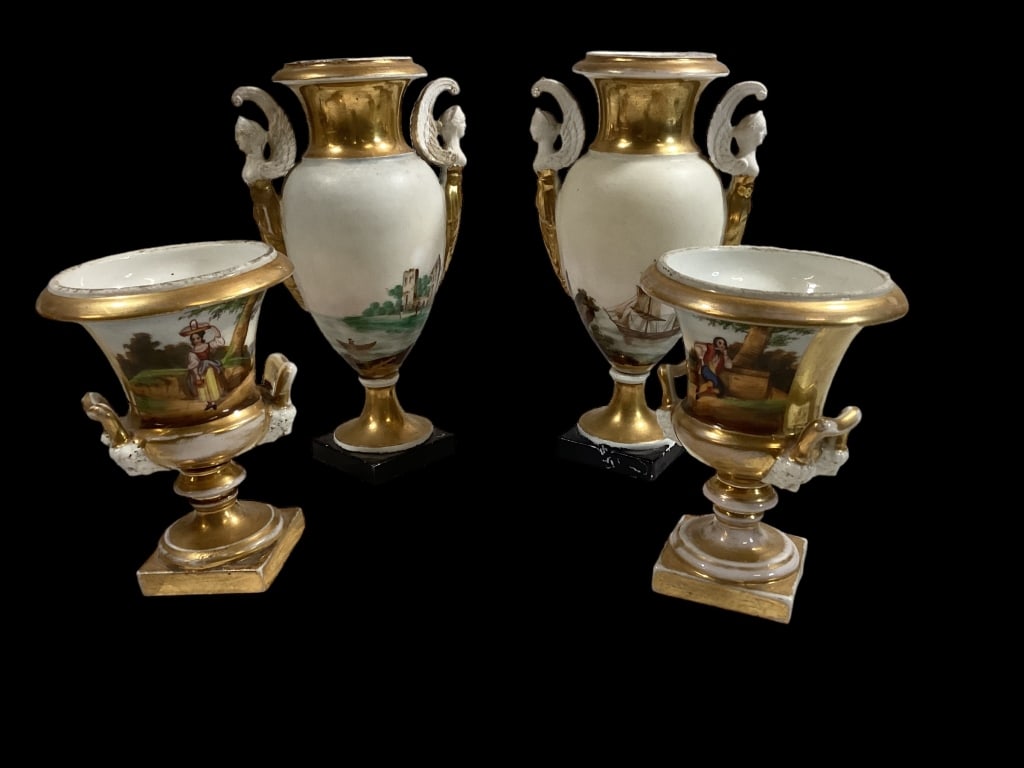 Two Pair French Porcelain Diminutive Urns (1 of 6)