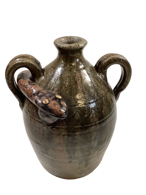 Folk Pottery Snake Jug (1 of 4)
