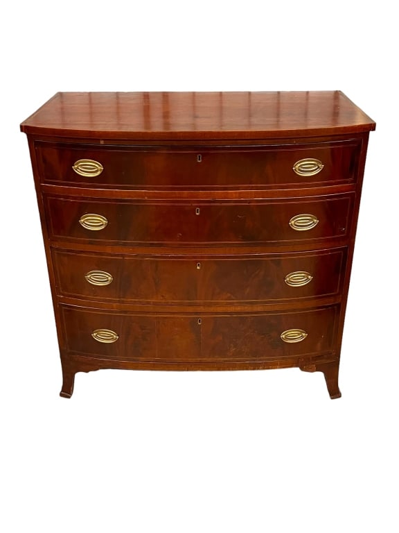 British Bow Front Mahogany Chest (1 of 6)