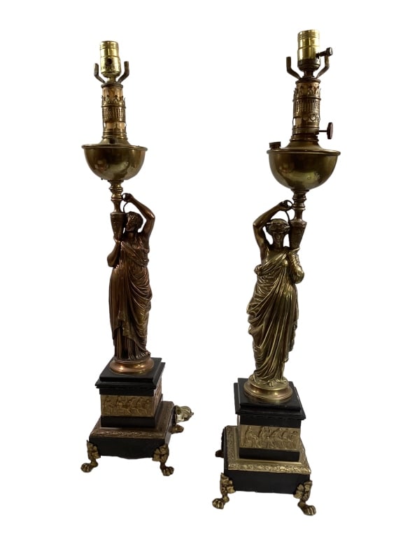 Pair Classical Maiden Figural Lamps (1 of 6)
