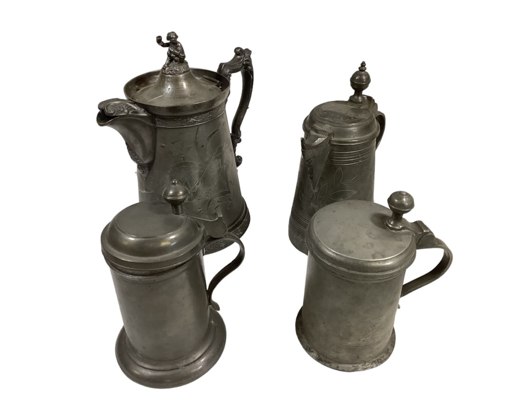 Four Pewter Tankards, Pitcher (1 of 10)