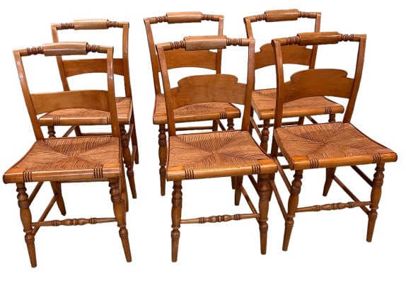 set of 6 Cane Seat Maple Chairs (1 of 3)