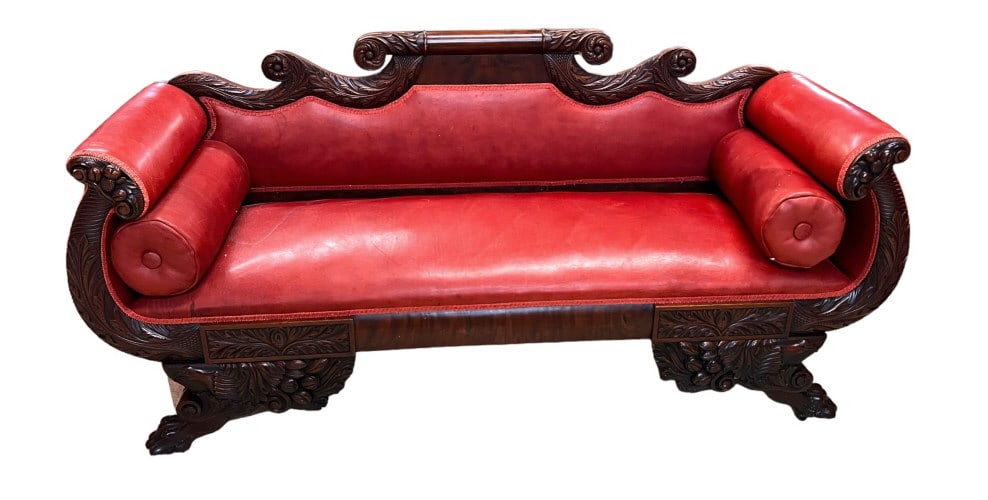 Horner Style Carved Mahogany Sofa (1 of 6)