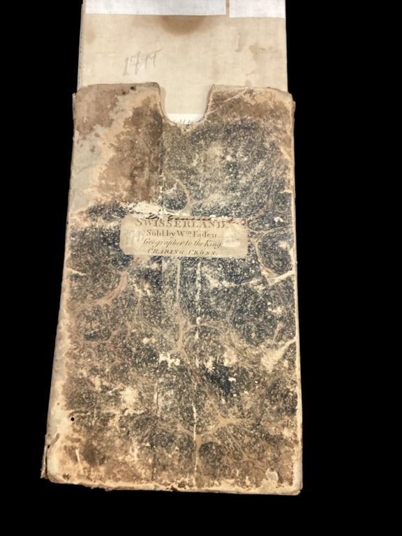 Rare Weiss Folding Map Swisserland: Note states Weiss Strasbourgh, , map for French Army of the Rhine, approximately 26 x 33 inches, coated linen? Folds up to slide into sleeve. Date possibly 1796..