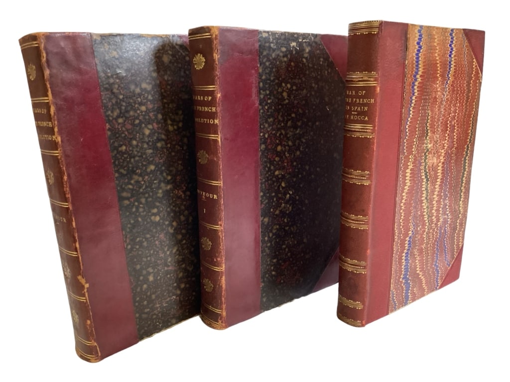 Three Books on French Wars: History of the War resulting from French Revolution Volume I and II, published 1815, Thomas Crabb, London and Memoirs War of the French in Spain, by M.De Rocco. Published 1815, John Murray, London. Al