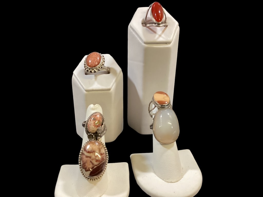 Six Sterling and Gemstone Rings (1 of 6)