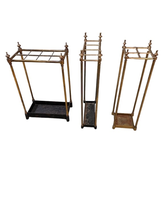 3 Victorian Brass Umbrella/Cane Stands (1 of 6)