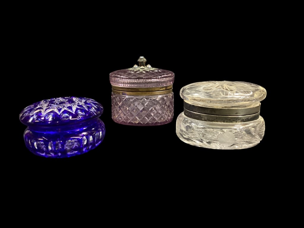 Three Glass Dresser Boxes (1 of 8)