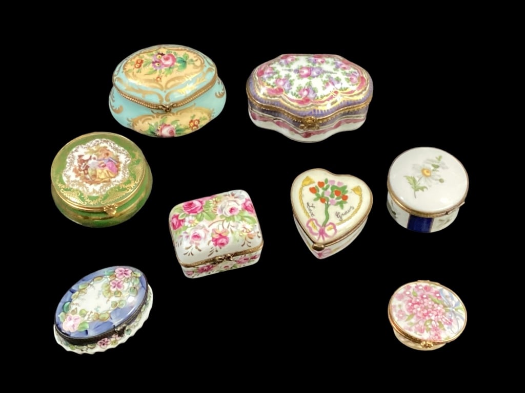 Eight Limoge Trinket Boxes (1 of 5)