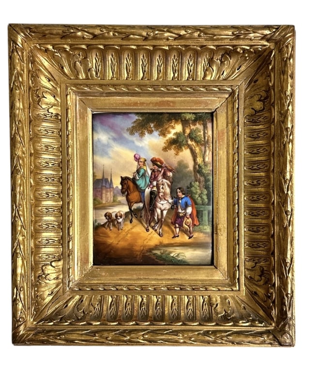 Continental Painted Porcelain Plaque (1 of 4)