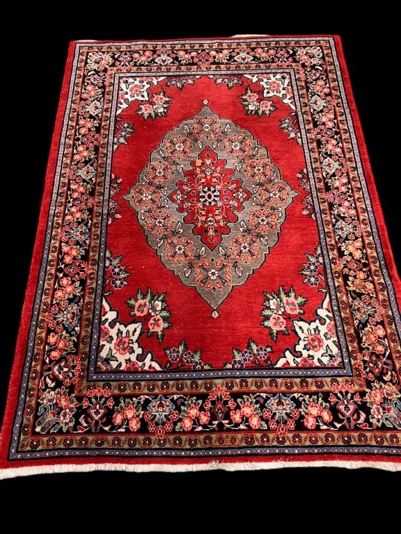 Hand Knotted Semi-antique Sarouk Style Rug (1 of 4)