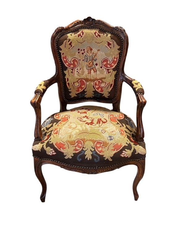Needlepoint French Open Armchair (1 of 3)