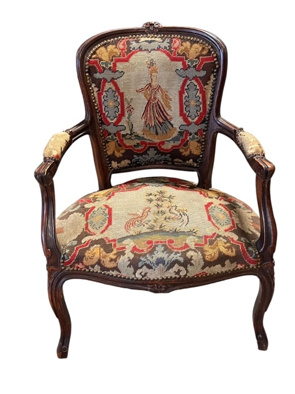 Needlepoint French Open Armchair (1 of 5)