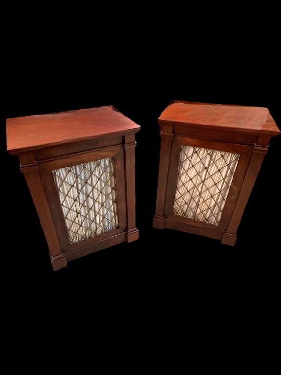 Pair Figured Mahogany  Neo Classical Night Stands (1 of 5)