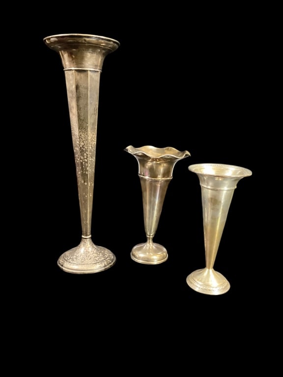 Three Weighted Sterling Silver Vases (1 of 5)