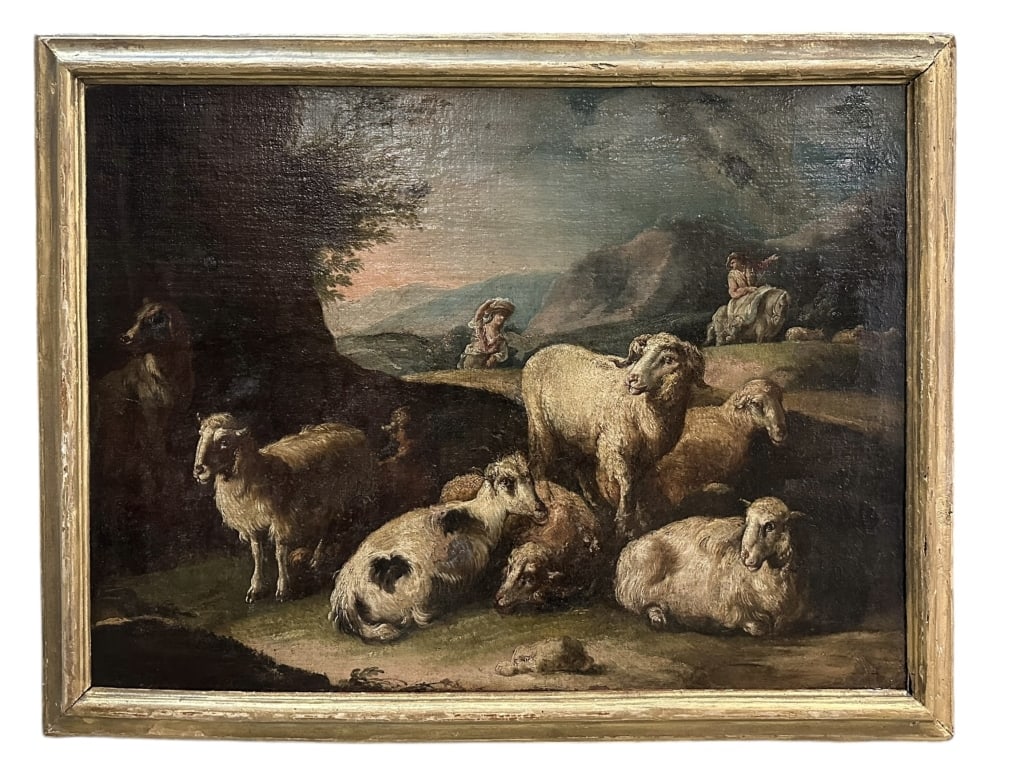 Sheep Herder in Landscape, Oil on Canvas (1 of 7)