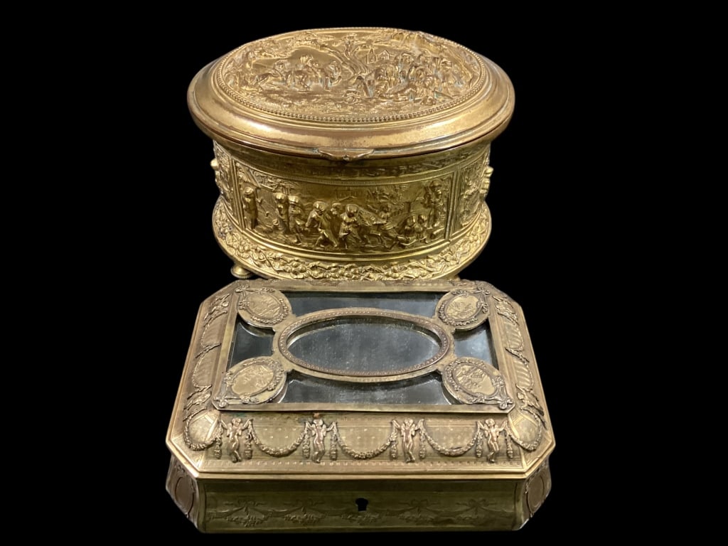 Two Ornate Gilt Bronze Caskets (1 of 7)