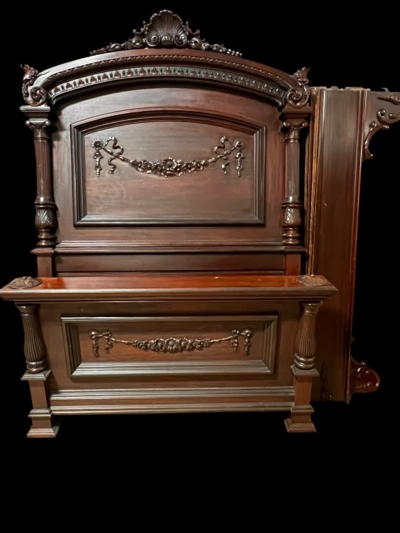 Monumental Carved Classical Queen Bed (1 of 5)