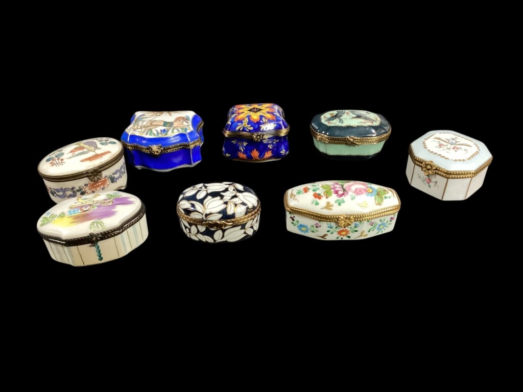 Eight Limoge Porcelain Trinket Boxes (1 of 6)