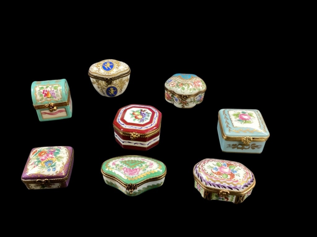 Eight Limoge Porcelain Trinket Boxes (1 of 5)