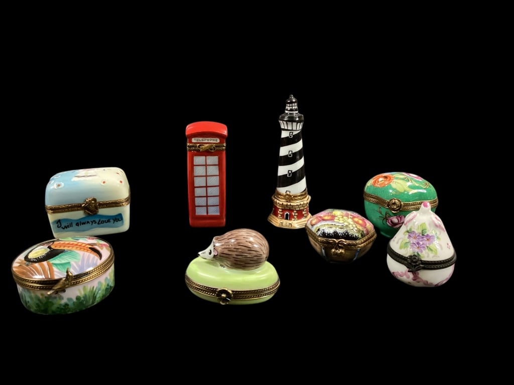 Eight Limoge Porcelain Trinket Boxes (1 of 5)