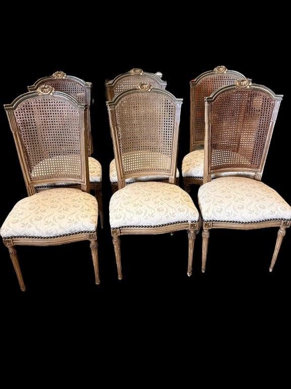 Set of six cane back, Gustavian chairs (1 of 3)