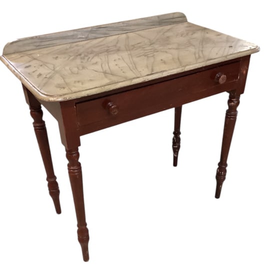 Mahogany Washstand W Faux Marble Top (1 of 6)