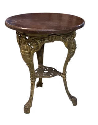 Vintage Cast iron & wood pub table (1 of 4)