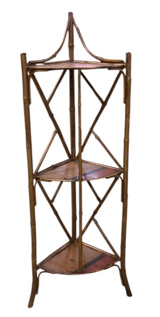 Vintage Bamboo corner shelf (1 of 4)