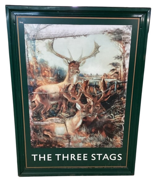 Hanging double sided three stags pub sign (1 of 4)
