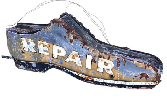 Vintage metal cobbler sign (1 of 4)