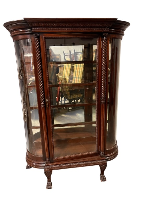 Mahogany Bow Front China China Cabinet (1 of 3)