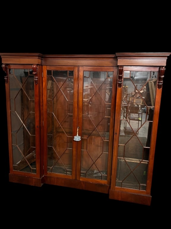 Mahogany 4 Door Bookcase (1 of 3)