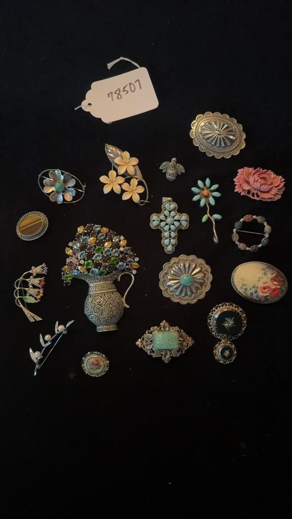 Floral & southwest style pins & pendants (1 of 6)