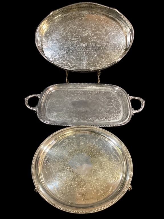 Three Silverplated Trays (1 of 6)