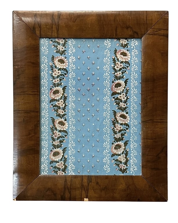 19th Century Framed Wall Paper Remnant (1 of 6)