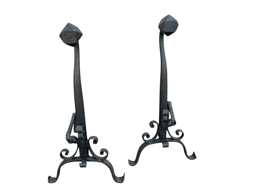 Hand Wrought Daniel Boone Style Andirons (1 of 4)
