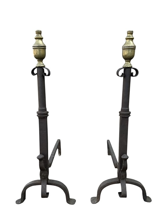 Pair American Classical Andirons (1 of 5)
